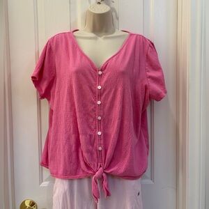 Talbots Women’s Short Sleeve Top in Bright Pink, Used Like New